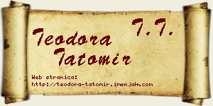 Teodora Tatomir vizit kartica